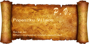 Popeszku Vilmos névjegykártya